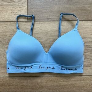 NWOT 2020 Victoria Secret Pink Wireless Lightly Lined “Love Pink” Bra 32C